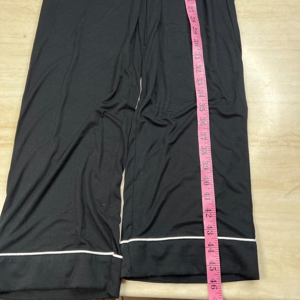 Cozy Earth Bamboo Pajama Pants Black White Piping Wide Leg XS CEW0011 - Picture 13 of 13
